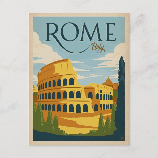 Save the Date | Italy, Rome Announcement Postcard (Front)
