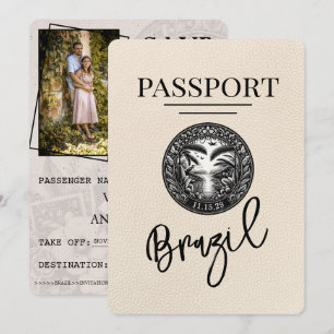 Save The Date Ivory Brazil Passeport Enregistrer La Date