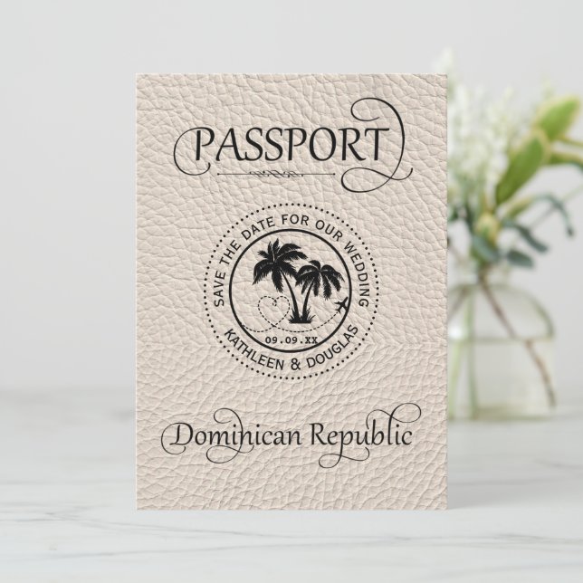 Save The Date Ivory Dominican Republic Passeport Enregistrer la  (Debout devant)