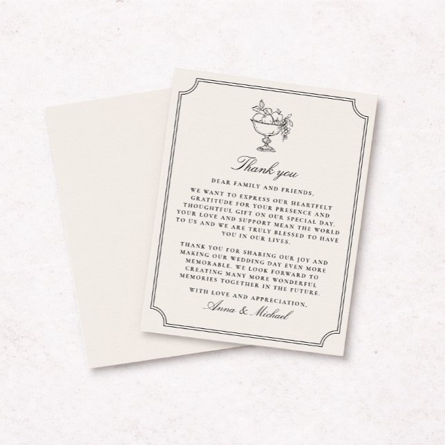 Save The Date Ivory Double Frame Wedding Thank You Card (Créateur téléchargé)