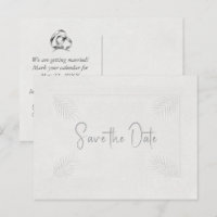 Save the Date Ivory Embossed Palm Frond Frame