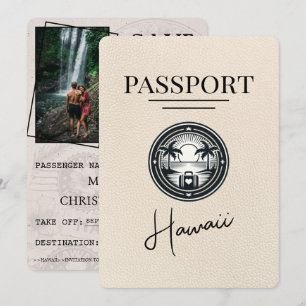 Save The Date Ivory Hawaii Passeport Enregistrer La Date