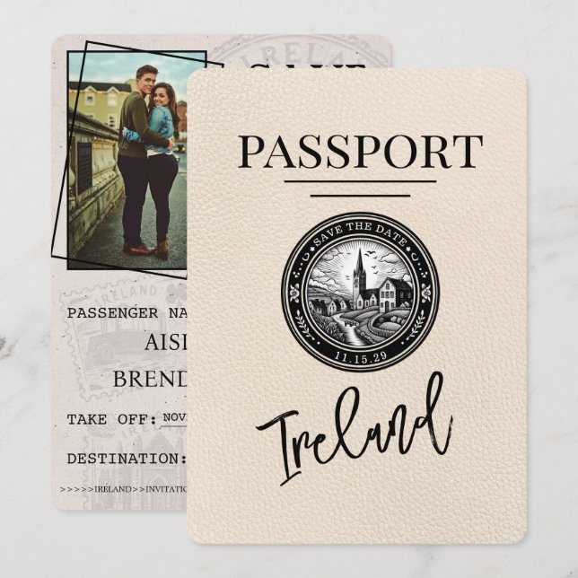 Save The Date Ivory Ireland Passeport Enregistrer La Date (Devant / Derrière)