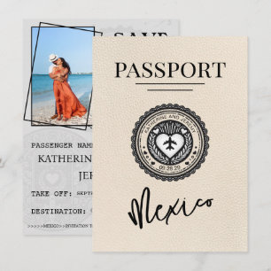 Save The Date Ivory Mexico Passeport Enregistrer La Date