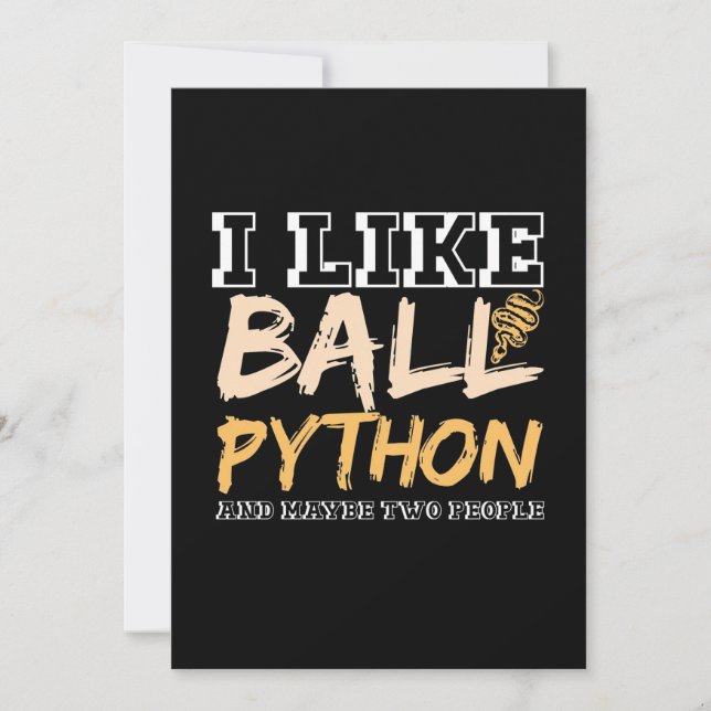 Save The Date J'Aime Ball Python Et Peut-Être Deux Personnes (Devant)