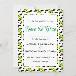 Save The Date JAMAÏQUE Mariage de célébration coutumière des Écr