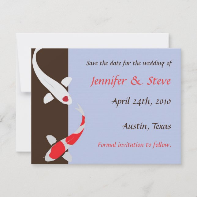Save The Date Japonais Koi Enregistrer la date Mariage Faire-par (Devant)