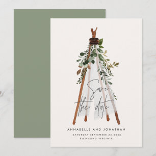 Save The Date Jardin botanique bohème moderne teepee