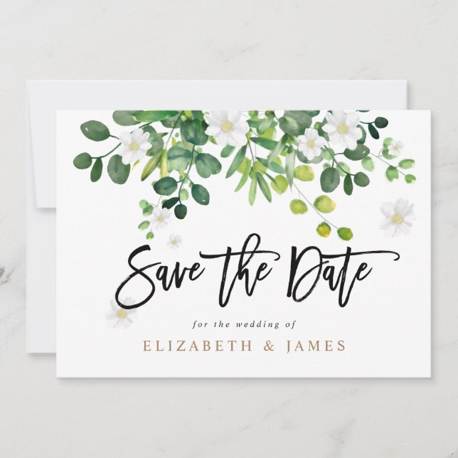 Save The Date Jardin botanique élégant Mariage de printemps (Devant)