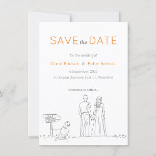 Save The Date Jardin de pique-nique minimaliste Mariage noir et 