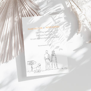 Save The Date Jardin de pique-nique minimaliste Mariage noir et 