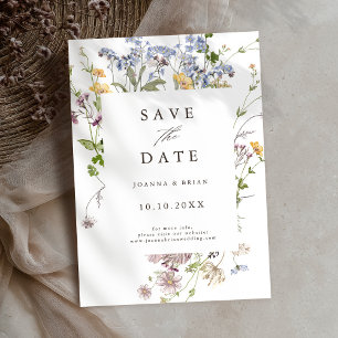 Save The Date Jardin de prairie coloré de joli Fleur sauvage de 
