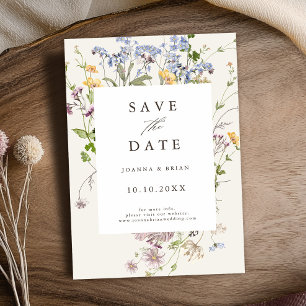 Save The Date Jardin de prairie de fleurs sauvages printanières 