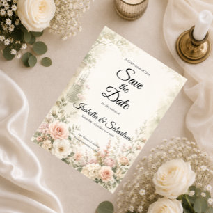 Save The Date Jardin de sérénité au teint rosé romantique pour m