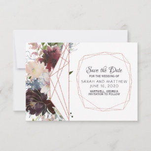 Save The Date Jardin de verre géométrique mariage à conserver la