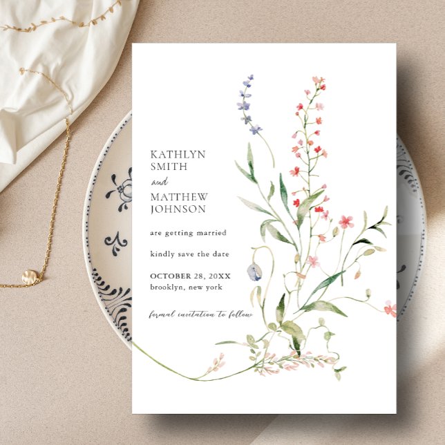 Save The Date Jardin fleur sauvage Moderne coloré Floral (Créateur téléchargé)