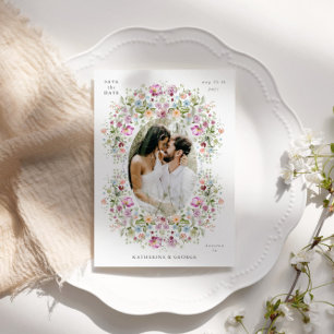 Save The Date Jardin Floral Luxueux Enregistrer la Date