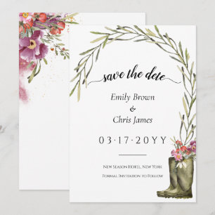 Save The Date Jardin secret   Gold Confetti Élégant floral