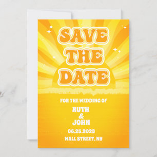 Save The Date Jaune Ensoleillé Mariage Épargnez la Date sans Pho