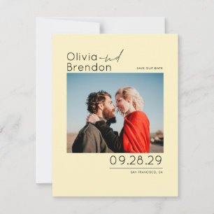 Save The Date Jaune minimaliste moderne Enregistrer la photo de