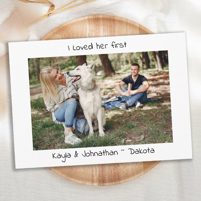 Save The Date Je l'aimais d'abord - moderne mignon Mariage chien (Créateur téléchargé)