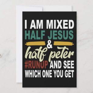 Save The Date Je suis mixte moitié Jésus et moitié Pierre