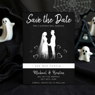 Save The Date Je vois des gens mariés gothiques fantômes Hallowe