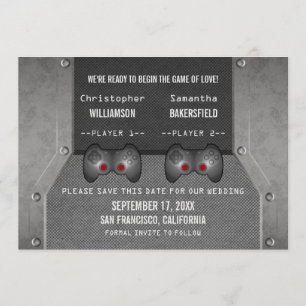 Save The Date Jeu vidéo Enregistrer l'Invitation de date, Gris