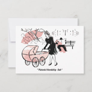Save The Date Jeune mère avec poussette bébé, drôle