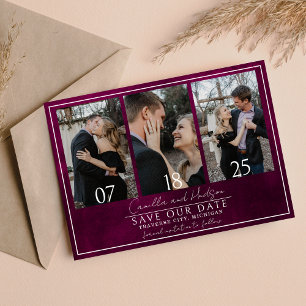 Save The Date Jewel Tone Romance Garnet Mariage