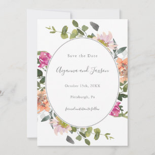 Save The Date Joli cadre floral avec Mariage verdoyant