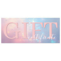 Joli Certificat Cadeau Rose Pastel Opale Élégant