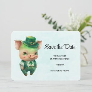 Save The Date Joli Cochon vert Fairytale dans un soin soigné Éco