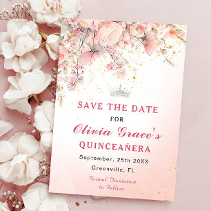 Save The Date Joli Jardin Fleur sauvage Aquarelle Sweet 16