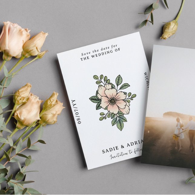 Save The Date Jolie flûte florale Enregistrer la date (Créateur téléchargé)