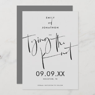 Save The Date Jouer le noeud Elegant Script Black Grey