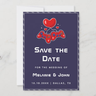 Save The Date Joueur violet Joypad Geeky Nerdy Love