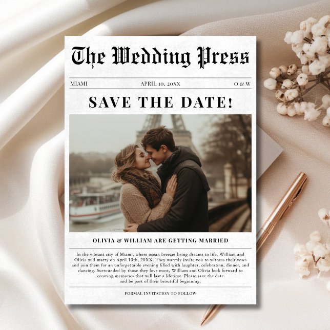 Save The Date Journal de mariage Eiffel Tower Photo (Créateur téléchargé)