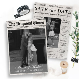 Save The Date Journal Moderne Photo La Proposition Times Tendanc