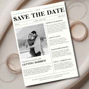 Save The Date Journal Vintage classique Photo de mariage d'hiver