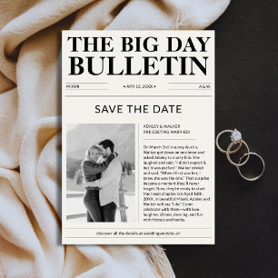 Save The Date Journal vintage classique Photo de mariage d'hiver