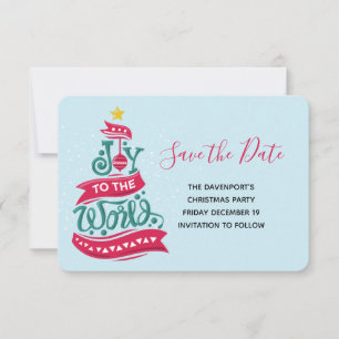 Save The Date Joy to the World Christmas Citation Typographie
