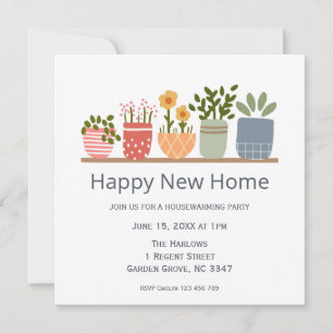 Save The Date Joyeuse Nouvelle Maison Fleur Maison Fête de Créat