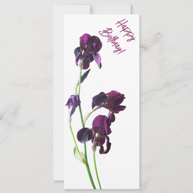 Save The Date Joyeux anniversaire joli fleurs violettes simples  (Devant)