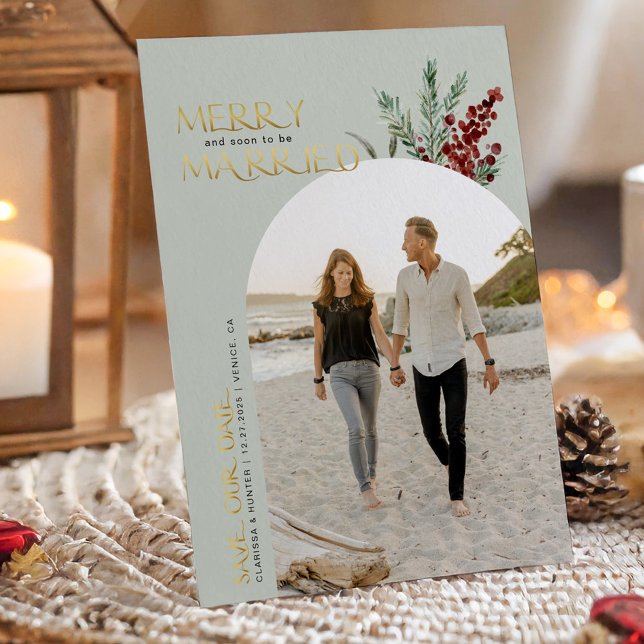 Save The Date Joyeux Et Bientôt Être Marié Noël Sauvez Le (Créateur téléchargé)