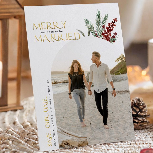 Save The Date Joyeux Et Bientôt Marié Noël (Créateur téléchargé)