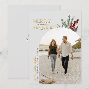 Save The Date Joyeux Noël et bientôt Mariage Sauvegarder le