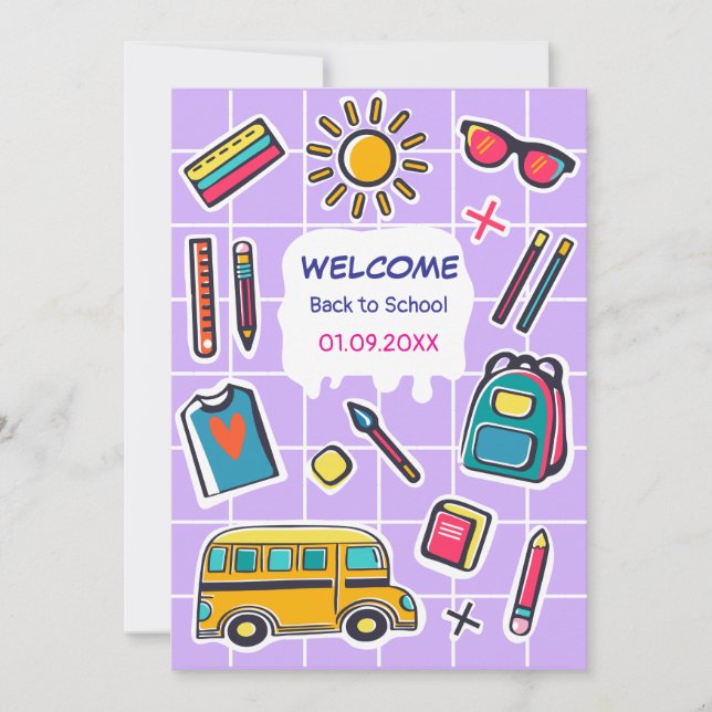 Save The Date Joyeux Premier Jour D'Accueil À L'École (Devant)