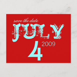 Save the Date - July - Customized Announcement Postcard