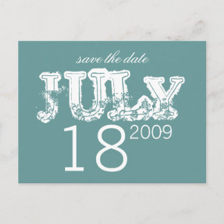 Save the Date - July - Customized Announcement Postcard